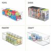 mDesign Set of 4 DVD Storage Container - DVD Holder with Grip - Plastic - DVD Storage Box for DVDs, CDs and Video Games - 40.6 cm x 14.6 cm x 12.