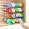 Water Bottle Organizer (Upgraded Widen), 4 Pack Stackable Plastic Water Bottle Cup Holder, Wine/Drink/Water Bottle Storage Stand for Kitchen Coun