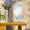 Wavy Acrylic Mirror Rainbow Irregular Aesthetic Vanity Wavy Frameless Amorphic Retro Mirror for Living Room Bedroom Bathroom Entryway Wall Decor