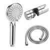 Shower Head with Hose and Showerhead Holder Bracket, QIWODE Handheld Shower Universal Fitting with Adjustable 5 Sprays Modes for Slide Bar Adjust
