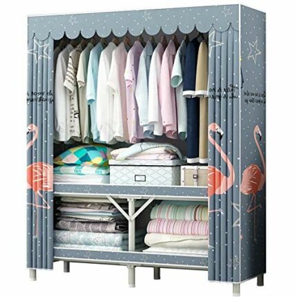 JYDQM Folding Wardrobe Simple Cloth Cabinet Household Cabinet Installation Bedroom Simple Rental Room Assembly