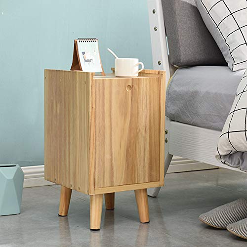 LUKEO All Solid Wood Bedside Cabinet, Narrow Mini Locker, Small Apartment Simple European Style Bedside Cabinet Solid Wood