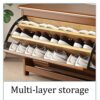 3-Tier Shoe Rack Bench Solid Wood Shoe Organizer with Shelves And Drawer Storage, Indoor Storage Chest, Bed End Stool for Entryway, Hallway, Livi