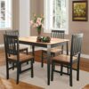 WALNUT 5 Piece Mid-Century Dining Table Set 4 Chairs With Wooden Legs Kitchen Furniture