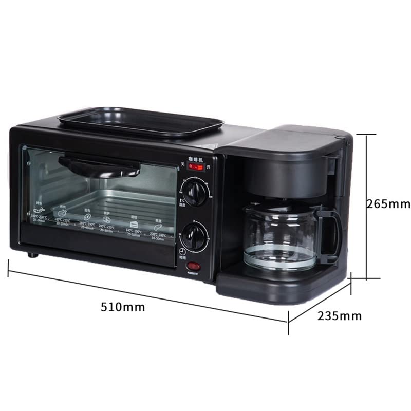 KKYKP 3 In 1 Home Toaster Electric Mini Oven Kitchen Cooking Roaster (Color : Black, Size : 51 * 26.5cm)