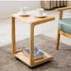 FRDTSG Simple Bedside Computer Table Sofa Side Table Mini Removable Small Coffee Table Solid Wood Bedroom Side Tables Furniture