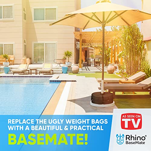 Rhino Round Parasol Base Weight with Side Slot Opening, 45.7cm ~ Fits Any Offset, Cantilever & Any Outdoor Patio Umbrella Stand ~ Easy Set up (Bl