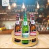 Jibb Rotating Coffee Syrup Rack - 7 Bottle Capacity - Lazy Susan Tray - Spinning Organizer - Tabletop Freestanding - Bamboo Construction - Anti-S