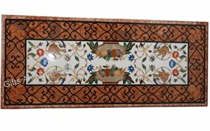30 x 60 Inches Pietra Dura Art Kitchen Table Top for Home Furniture Decor Rectangle Shape Marble Dining Table
