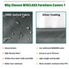 WISCLASS Garden Furniture Covers Waterproof,windproof garden table cover,Large outdoor furniture covers,Anti-UV,patio rattan furniture covers,Rec