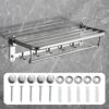 Towel Rack - Stainless Steel BathTowel Rack,Polished 304 Stainless Steel 5 Hooks Towel Shelf，23 inches Foldable Wall Mounted Bathroom Towel Holde
