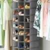 Whitmor, Crosshatch Gray, Hanging Shoe Shelves Closet Organizer, 30 Section