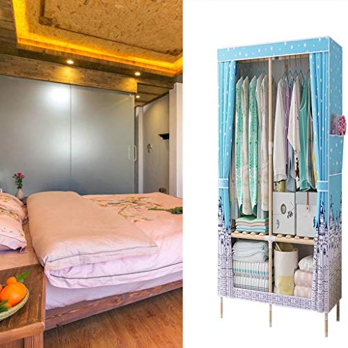 LUKEO Minimalist Wardrobe Storage Cabinet Closet Bedroom Furniture Wardrobe Fabric Wardrobe Closet