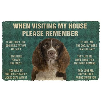 Agriism Door Mat Indoor Entrance Please Remember English Springer Spaniel Dogs House Rules Doormat Personalized Gifts Home Decor Housewarming Dec