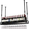 SUCHETA Hanging Wine Rack with Glass Holder and Shelf, Wine Bottle Holder, Hanging Glass Holder, Creative Wine Holder, Decoration for Home, Europ