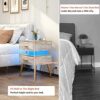 Cyclysio Night Stand Set 2 with Charging Station, Modern Nightstand Set of 2, Bedside Tables with Led Lights, Bed Side Table Night Stand with Dra
