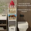 Bathroom Crevice Storage Cabinet, Floor Shelves, Free Installation, Toilet Bathroom Toilet Storage Cabinet, Washing Machine Sideboard for Small S