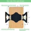 GEHE Bamboo Couch Arm Table, Foldable Sofa Arm Tray with 360° Rotatable Phone Holder, Armrest Tray for Small Space, Couch Clip on Tray, Remote Co
