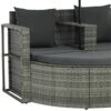 WODMB Garden Bed with Parasol Poly Rattan Outdoor Patio Daybed Sun Bathing (Color : A, Size : One size)
