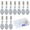 Swpeet 10Pcs Lute Tablecloth Weights with 10Pcs Metal Clip Kit, Crystal Glass Teardrop Prisms Pendant Tablecloth Weights for Picnic Tables Tablec