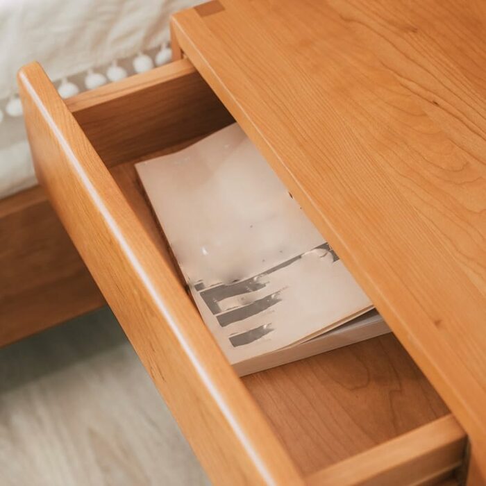 MFCHY Nightstand Cherry Wood Drawers For Bedside Lockers Small Bedroom Furniture