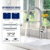 yeulluey Kitchen Taps with Pull Out Spray, Temperature Display Kitchen Sink Taps High Arc Single Handle Kitchen Mixer Taps 1 Hole Commercial Kitc