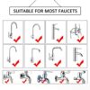 Movable Kitchen Sink Tap Spray Head, 360° Rotatable Anti-Splash Faucet Extender with Hose, Sprayer Head Faucet Sprayer Attachment with 3 Modes fo