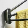 RSOCHS Rotating Towel Rack - Bathroom Rack Activity Towel Bar（Black）