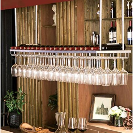 Stylish Simplicity Down Wine Rack, Retro Wrought Iron Wine Rack, Creative Display Stand, Goblet Rack Home, Restaurant Kitchen Bar Decoration Adju