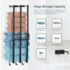 Bathroom Towel Rack Wall Mounted HarmonySpace with 6 Hooks, 3 Bar Wall Towel Rack for Rolled Towels, Towel Organizer Suitable for Small Space Sho