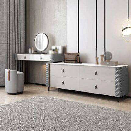 KJHD Drift Window Retractable Rock Slab Dresser Vanity Table And Chairs Bedroom Storage Bedroom Cabinet