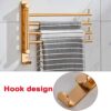 Towel Rack Wall Mounted With Swivel Rails,Holds 4 Towels,Ideal As Bathroom Towel Rail Or Kitchen Tea Towel Holder,Polished