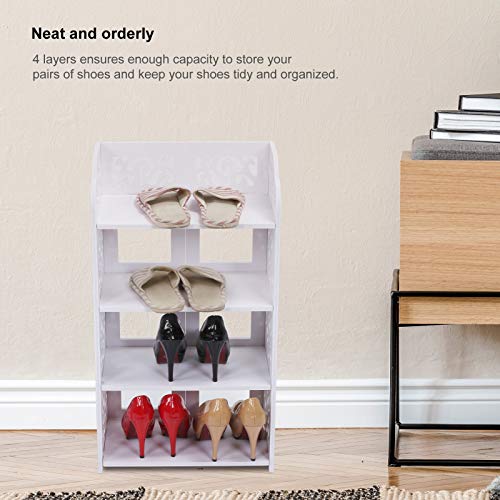 Ejoyous Shoes OrganizerShoe Rack Stand, Space Saving Smooth Surface Hoes Rack PVC Wood Plastic for Living Room