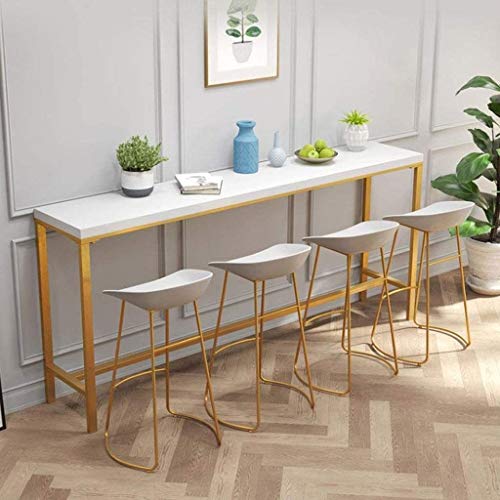 SDFGH Bar Stool Chairs High Chair Simple Wrought Iron Bar Chair Gold Stool Dining Chair Nordic Pub Accessories Leisure