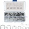 200 Pcs U-Clip Circlip Assortment Kit, Stainless Steel U-Clips Set, 10 Sizes Internal & External Snap Retaining Rings - M1.5/M2/M3/M4/M5/M6/M7/M8