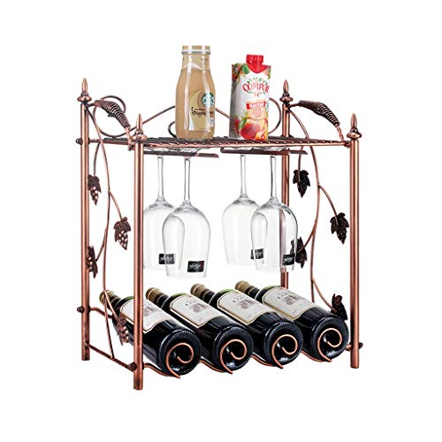 NEOCHY Wine Rack Wine Glass Rack Household European Iron Wine Bottle Rack Dining Table Storage Rack
