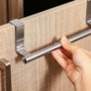Hampine Stainless Steel Kitchen Towel Holder,Over The Door Tea Towel Holder,Towel Rail for for Cupboard Drawers Bathroom and Radiator Anti Slip A
