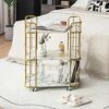 BybAgs Shelfe Kitchen Shelf Wheels Trolley Bathroom Gap Rack Sundries Storage 3 Tier Storage Utility Cart Rolling/D/1Pcs