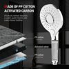 Rainsworth Shower Head with Filter for Hard Water - Universal High Pressure 3 Sprays Handheld Shower, Water Saving, Limescale Filter, Chrome