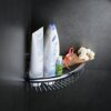 Beelee Rustproof Corner Triangular Bath Shelf Shower Caddy,Wall Mounted Stainless Steel Basket Dishrack for Shampoo Conditioner Bathroom Kitchen