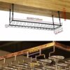 Ceiling Wine Rack, Iron Hanging Wine Glass Holder Upside Down Decoration Display Shelf Stemware Goblet Rack for Bars Restaurants Kitchens (Color