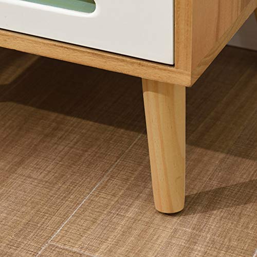 LUKEO Bedside Table Bedroom Furniture Solid Wood Bedside Table, Side Table Double Drawer Design Bedside Table