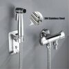 Handheld Bidet Sprayer Head Stainless Steel Bathroom Bidet Spray Toilet Faucet Sprayer for Shower Bathroom Douche Shattaf Hygiene Toilet Cloth Di