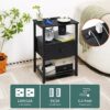 Yoobure Nightstands Set of 2, Night Stand with Charging Station Night Stand with USB Ports, Night Stands with Wood Drawer and Storage Shelf Bedsi
