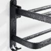 QUANJJ Towel Rack Shower Holder Bathroom Accessories Folding Organizer Hook Hanger Aluminum Storage Shelf