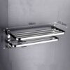 N/A Bathroom Lavatory Towel Rack Towel Shelf with Two Towel Bars and hook Wall Mount Holder,SUS 304 Stainless Steel Matte