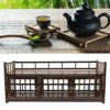 Gugxiom Cabinet Tea Utensils Display Living Room Storage Wooden, 60 * 23 * 27cm Tea Set Storage Shelf with Door Display Shelf, Storage Bookshelf,