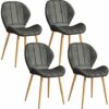 dining chair Kitchen Dining Room Furniture Chairs Leather Dining Chairs Kitchen Chairs Set Of 4 Iron Non-Slip Feet Suitable Makeup Chair Rest Off