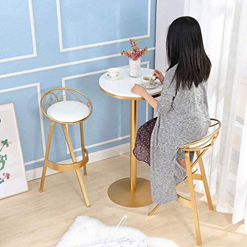 SDFGH Bar Stool chairs High Chair Wrought Iron Bar Chair Gold Stool Dining Chair Nordic Pub Accessories Leisure