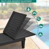 YITAHOME Resin Recliner Sun lounger, Durable Outdoor Sun Bed Chair with Adjustable Backrest, Waterproof & Weather Resistant for Garden/Patio/Beac